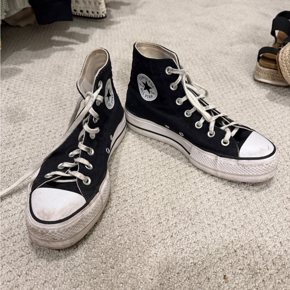 Converse Women's Black and White High-Top Sneakers